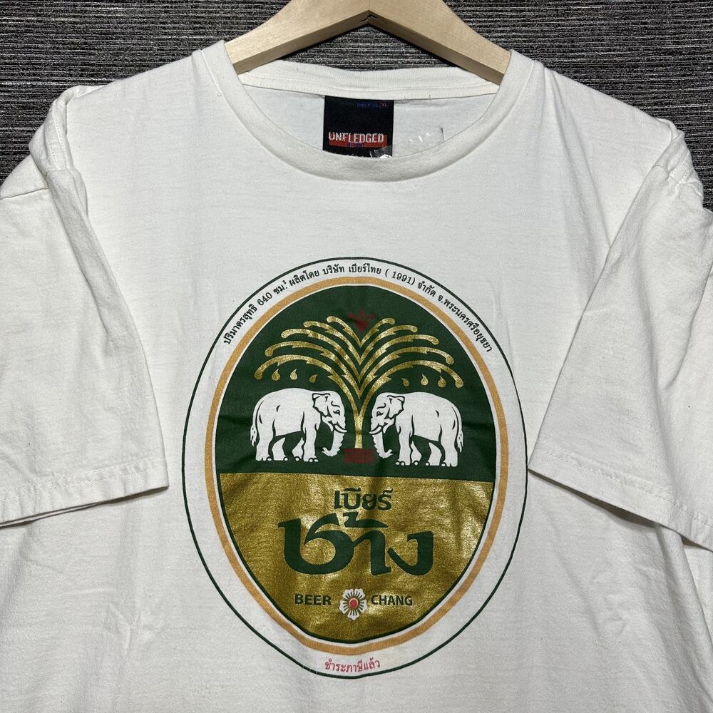 Beer Chang Vintage Shirt Men's XL White Short Sleeve Thai 1991